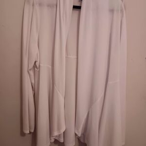 Beverly Drive Shrug Women's Plus 20/22, White Open Chic Casual modern Sheer